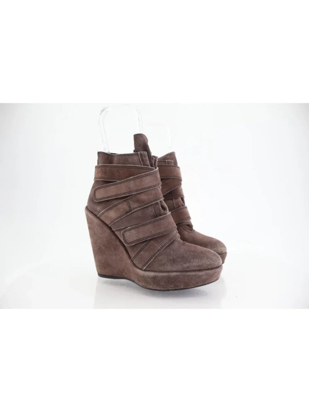 Stuart Weitzman Boots Womens 7.5 Wildchild Ankle Booties Brown Suede Strappy
